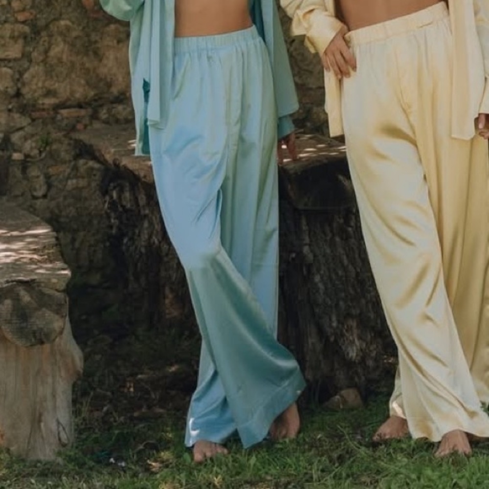 Daily Drills Blue Silk Pants